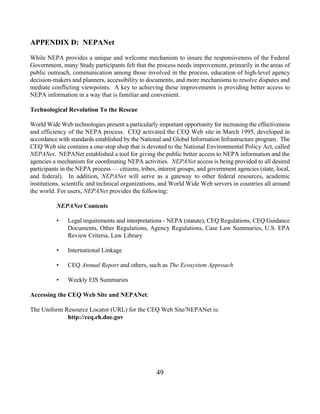 NEPA Study Of Effectiveness