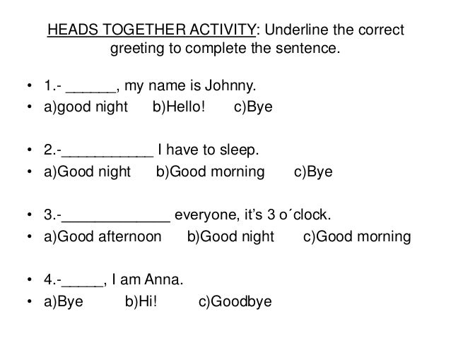 Resultado de imagem para activity about greetings