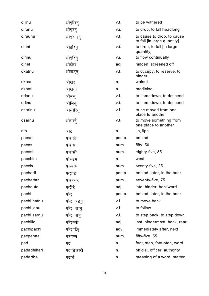 Nepali english dictionary