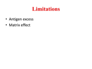 Limitations
• Antigen excess
• Matrix effect
 