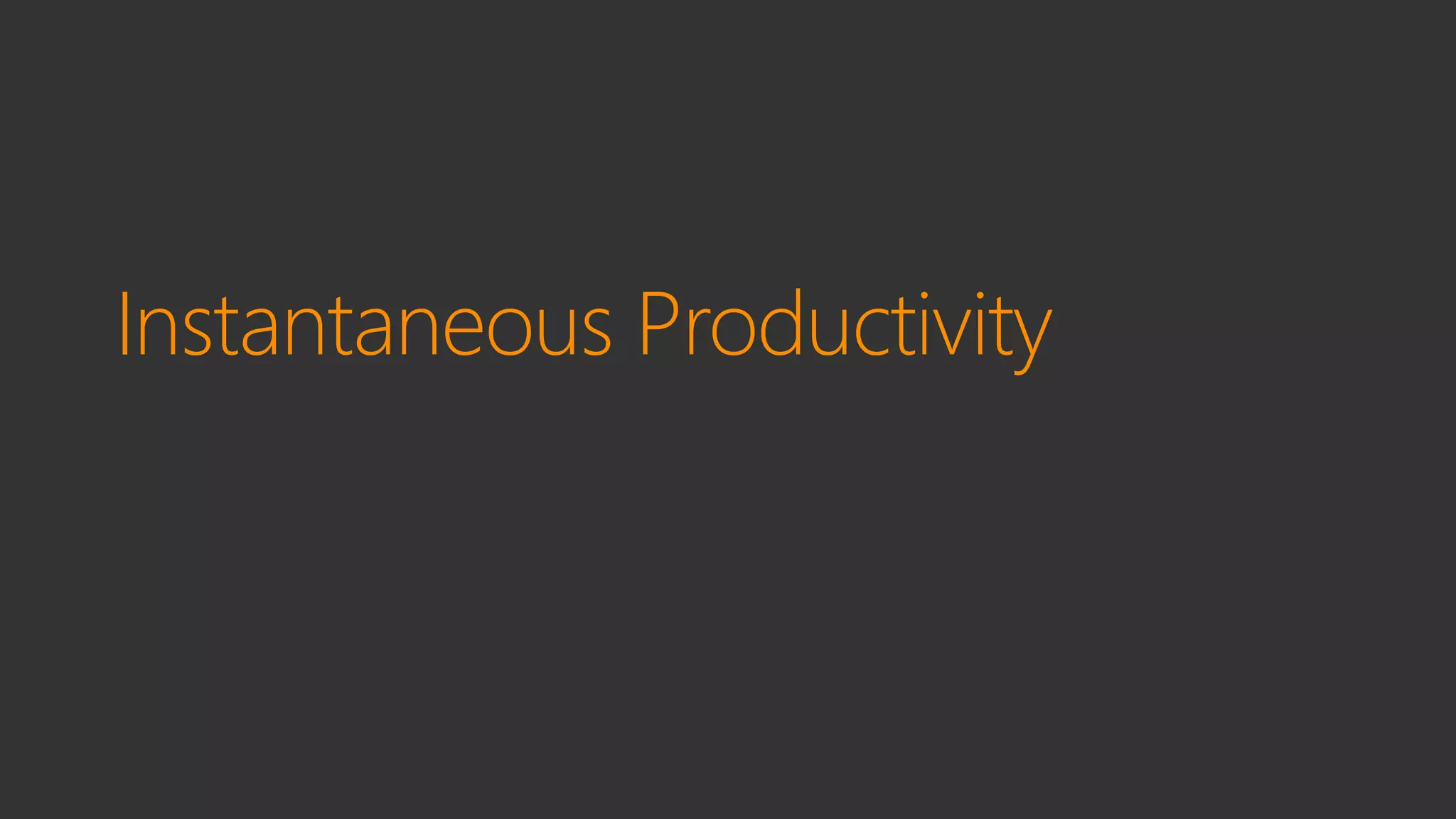 Instantaneous Productivity
 