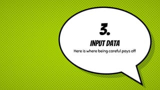 3.
INput Data
Here is where being careful pays off
 