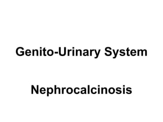 Genito-Urinary System
Nephrocalcinosis
 