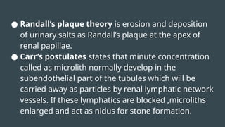 Randall Salt Science NEPHROLITHIASIS, Etiology, pathology, diagnosis, management ...