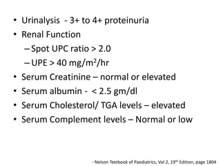 Nephrotic syndrome in children | PPTX