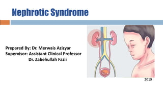 Nephrotic Syndrome
Prepared By: Dr. Merwais Azizyar
Supervisor: Assistant Clinical Professor
Dr. Zabehullah Fazli
2019
 
