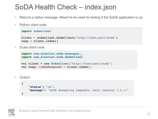 SoDA v2 - Named Entity Recognition from streaming text | PPT | Free ...