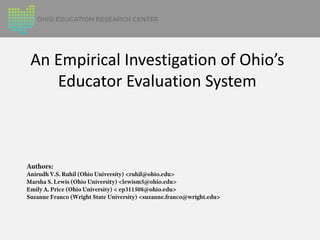 An Empirical Investigation of Ohio’s
Educator Evaluation System

 