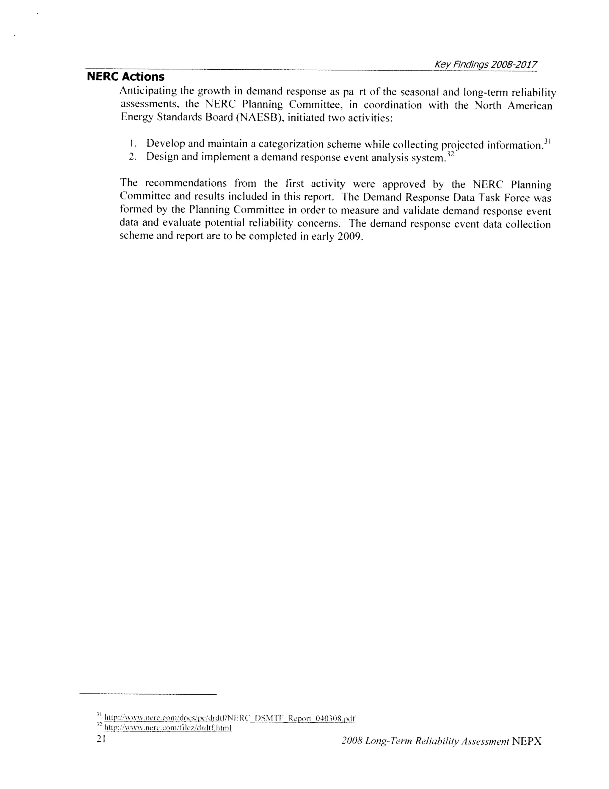 NERC 2008 Long-Term Reliability Assessment