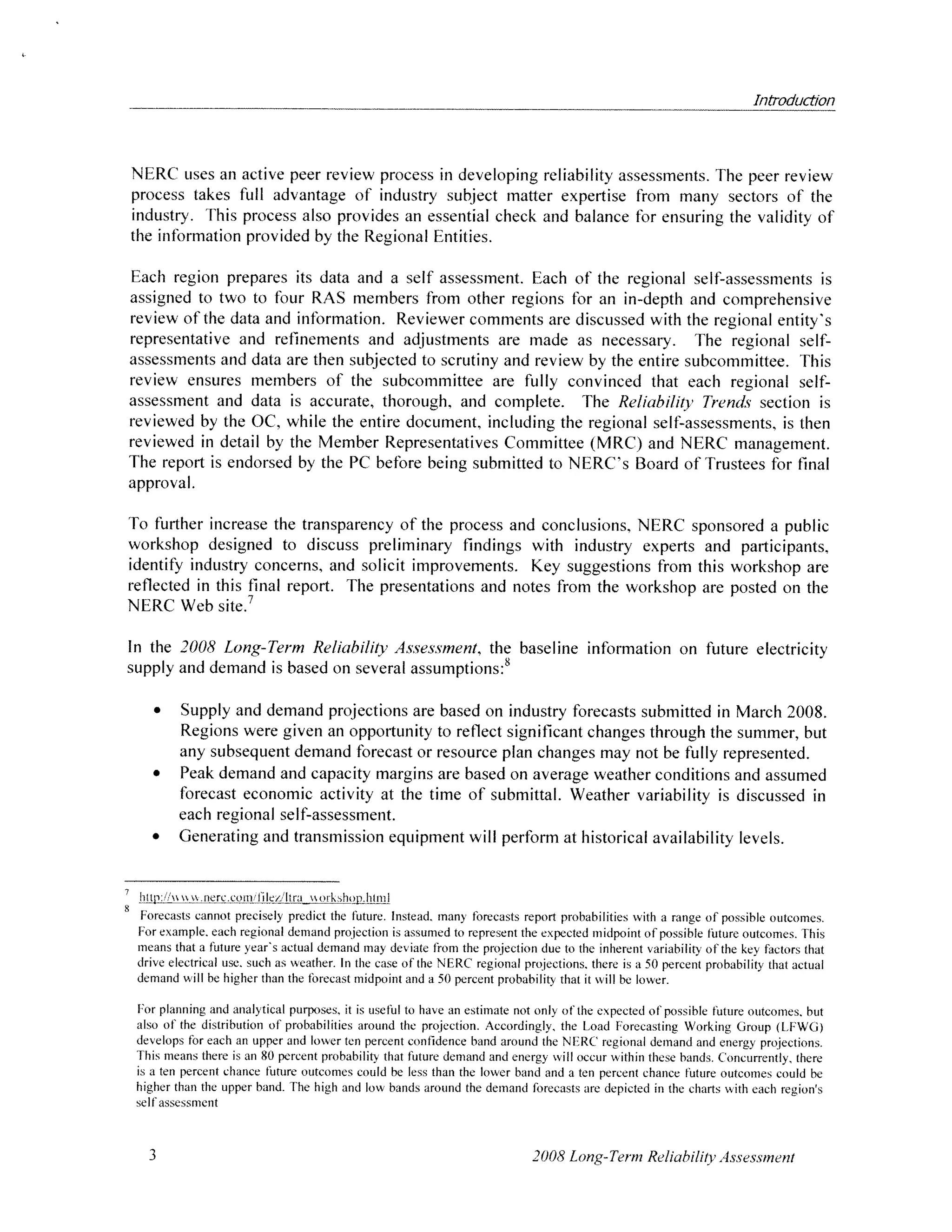 NERC 2008 Long-Term Reliability Assessment