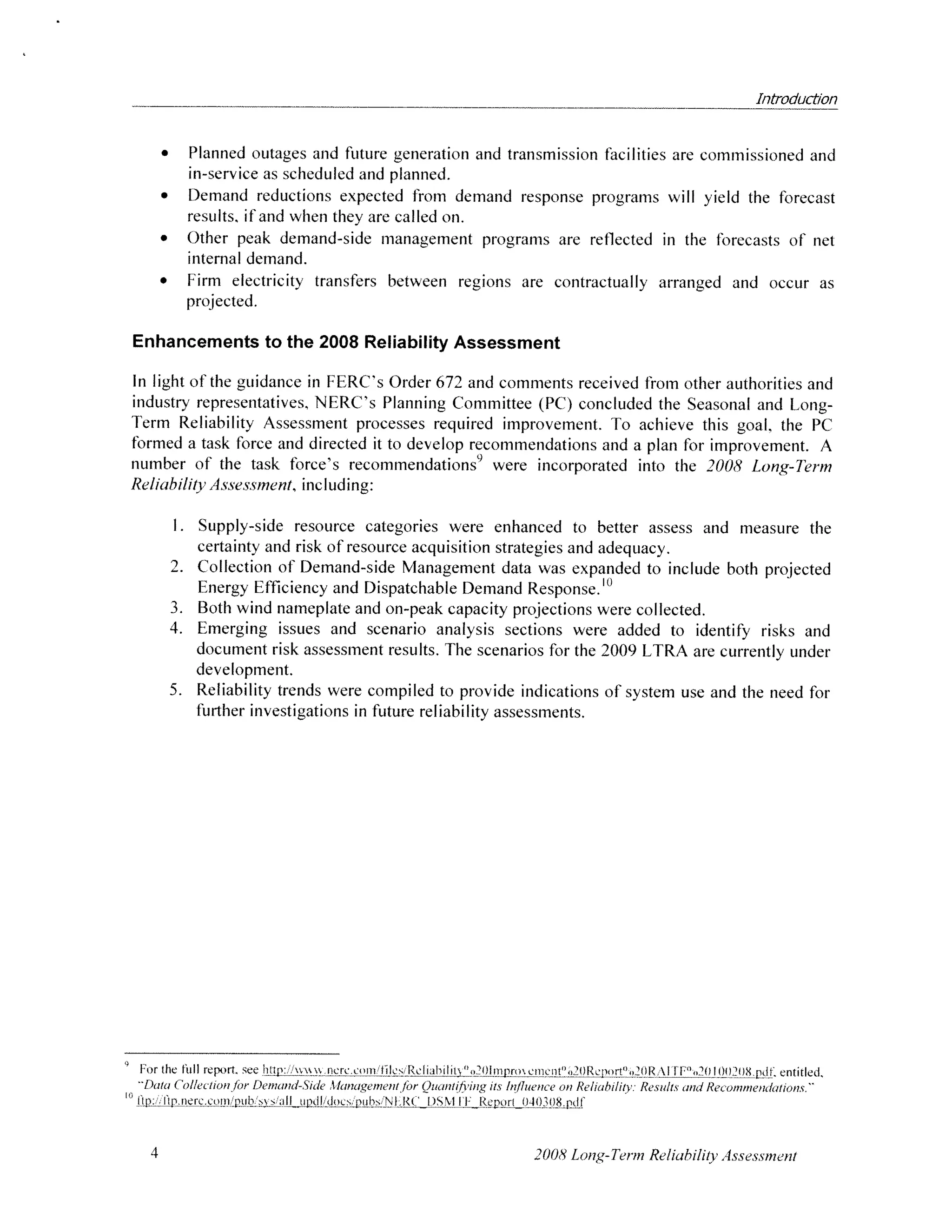 NERC 2008 Long-Term Reliability Assessment