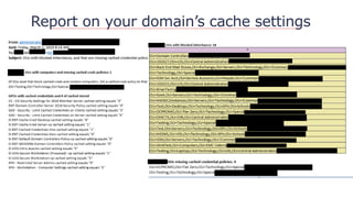 Report on your domain’s cache settings
 