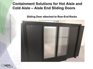Containment Solutions for Hot Aisle and
Cold Aisle – Aisle End Sliding Doors
Sliding Door attached to Row-End Racks

 