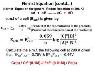 Nernst Equation 3.ppt | Chemistry | Science