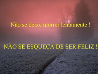 Não se deixe morrer lentamente !


NÃO SE ESQUEÇA DE SER FELIZ !
 