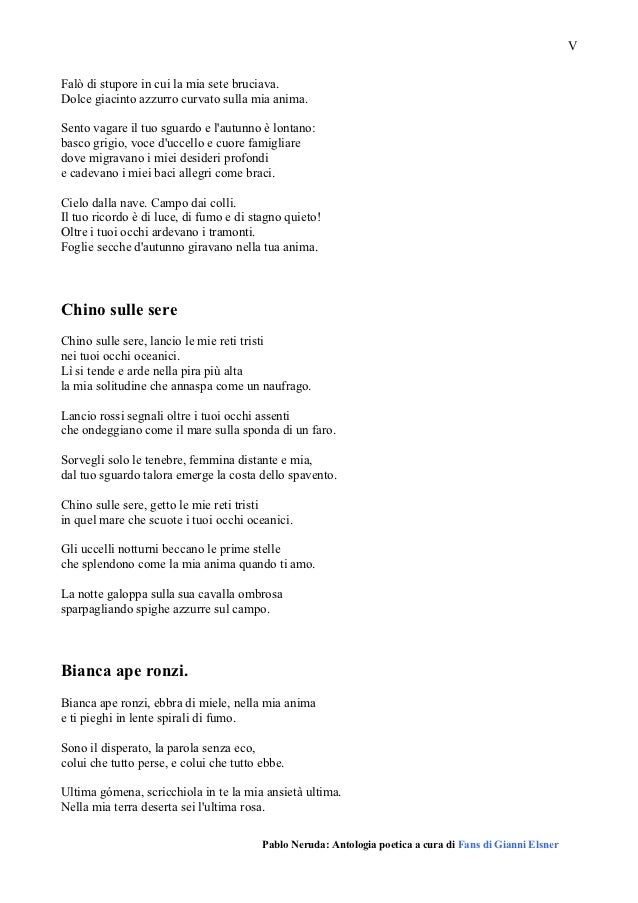 Neruda Pablo Poesie D Amore E Una Canzone Disperata