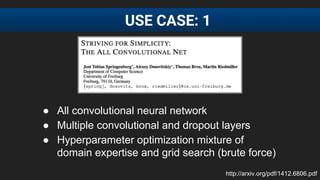 ● All convolutional neural network
● Multiple convolutional and dropout layers
● Hyperparameter optimization mixture of
do...