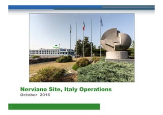 1
Nerviano Site, Italy Operations
October 2016
 