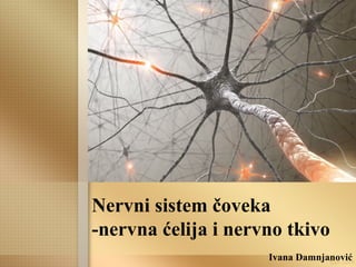 Nervni sistem čoveka
-nervna ćelija i nervno tkivo
Ivana Damnjanović
 