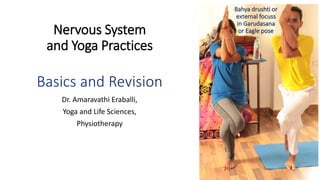Nervous System
and Yoga Practices
Dr. Amaravathi Eraballi,
Yoga and Life Sciences,
Physiotherapy
 