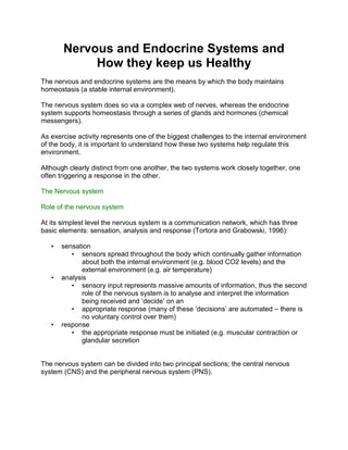 Nervous and endocrine systems and how they keep us healthy | PDF