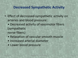 Nervous control of blood vessels regulation of arterial pressure | PPTX