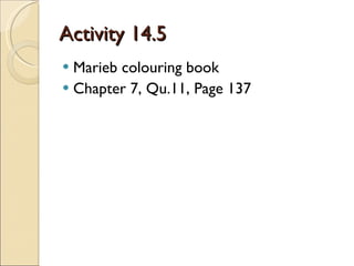 Activity 14.5 Marieb colouring book Chapter 7, Qu.11, Page 137 