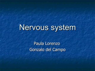 Nervous system Paula Lorenzo  Gonzalo del Campo 