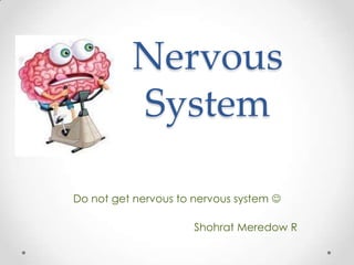 Nervous
          System

Do not get nervous to nervous system 

                      Shohrat Meredow R
 