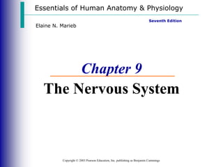 Essentials of Human Anatomy & Physiology
Copyright © 2003 Pearson Education, Inc. publishing as Benjamin Cummings
Seventh Edition
Elaine N. Marieb
Chapter 9
The Nervous System
 