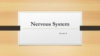 Nervous System
Revathi. B
 