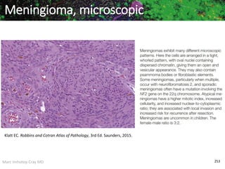 Marc Imhotep Cray MD 253
Meningioma, microscopic
Klatt EC. Robbins and Cotran Atlas of Pathology, 3rd Ed. Saunders, 2015.
 