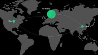 USA
The Nordics
China
 