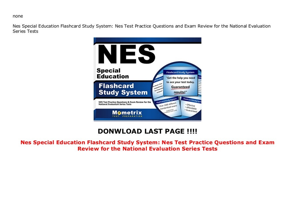 Nes Special Education Flashcard Study System Nes Test Practice