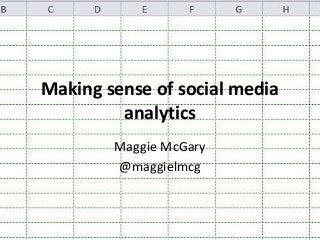 Making sense of social media 
analytics 
Maggie McGary 
@maggielmcg 
 