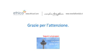 Grazie per l’attenzione.
Seguici sul gruppo:
OSSERVATORIO
ITALIANO
DEGLI SPOT
 