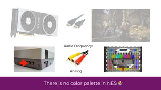 There is no color palette in NES 🤷
RGBA
Digital
Radio Frequency!
Analog
 