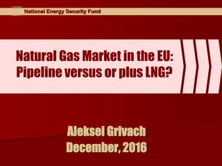National Energy Security Fund
Natural Gas Market in the EU:
Pipeline versus or plus LNG?
Aleksei Grivach
December, 2016
 