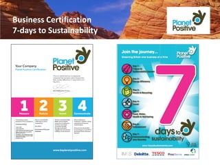 Business Certification
7-days to Sustainability
 
