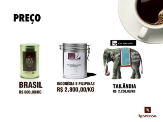 PREÇO
TAILÂNDIA
R$ 2.200,00/KG
INDONÉSIA E FILIPINAS
R$ 2.800,00/KG
BRASIL
R$ 600,00/KG
 