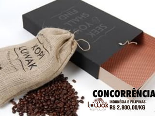 INDONÉSIA E FILIPINAS
R$ 2.800,00/KG
CONCORRÊNCIA
 