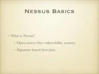 Nessus Basics