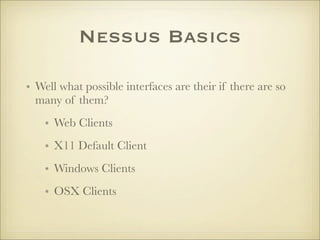 Nessus Basics