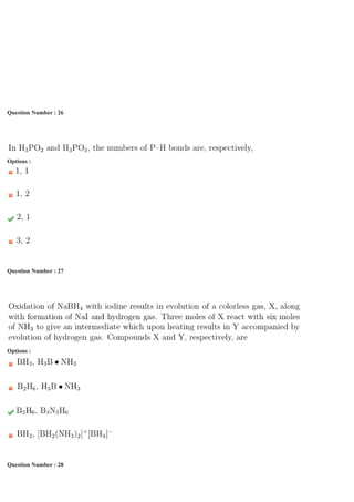 Number of Questions: 15
Number of Questions to be attempted: 15
Section Marks: 50
Display Number Panel: Yes
Group All Questions: No
Sub-Section Number: 1
Sub-Section Id: 494103204
Question Shuffling Allowed : Yes
Question Number : 26 Question Id : 4941031324 Question Type : MCQ Option Shuffling : Yes Display Question Number : Yes
Single Line Question Option : No Option Orientation : Vertical
Correct Marks : 3 Wrong Marks : 1ng
Options :Op
Question Number : 27 Question Id : 4941031325 Question Type : MCQ Option Shuffling : Yes Display Question Number : Yes
Single Line Question Option : No Option Orientation : Vertical
Correct Marks : 3 Wrong Marks : 1ng
Options :Op
Question Number : 28 Question Id : 4941031326 Question Type : MCQ Option Shuffling : Yes Display Question Number : Yes
Single Line Question Option : No Option Orientation : Vertical
Correct Marks : 3 Wrong Marks : 1ng
 