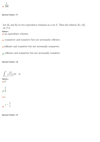 Question Number : 47 Question Id : 4941031345 Question Type : MCQ Option Shuffling : Yes Display Question Number : Yes
Single Line Question Option : No Option Orientation : Vertical
Correct Marks : 3 Wrong Marks : 1ng
Options :Op
Question Number : 48 Question Id : 4941031346 Question Type : MCQ Option Shuffling : Yes Display Question Number : Yes
Single Line Question Option : No Option Orientation : Vertical
Correct Marks : 3 Wrong Marks : 1ng
Options :Op
Question Number : 49 Question Id : 4941031347 Question Type : MCQ Option Shuffling : Yes Display Question Number : Yes
Single Line Question Option : No Option Orientation : Vertical
Correct Marks : 3 Wrong Marks : 1ng
 