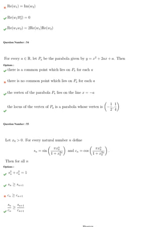 Question Number : 54 Question Id : 4941031352 Question Type : MSQ Option Shuffling : Yes Display Question Number : Yes
Single Line Question Option : No Option Orientation : Vertical
Correct Marks : 4 Wrong Marks : 0ng
Options :Op
Question Number : 55 Question Id : 4941031353 Question Type : MSQ Option Shuffling : Yes Display Question Number : Yes
Single Line Question Option : No Option Orientation : Vertical
Correct Marks : 4 Wrong Marks : 0ng
Options :Op
 