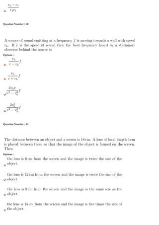 Question Number : 60 Question Id : 4941031358 Question Type : MCQ Option Shuffling : Yes Display Question Number : Yes
Single Line Question Option : No Option Orientation : Vertical
Correct Marks : 3 Wrong Marks : 1ng
Options :Op
Question Number : 61 Question Id : 4941031359 Question Type : MCQ Option Shuffling : Yes Display Question Number : Yes
Single Line Question Option : No Option Orientation : Vertical
Correct Marks : 3 Wrong Marks : 1ng
Options :Op
 