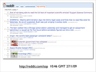 http://reddit.com/top 10:46 GMT 27/1/09
 
