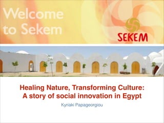 Healing Nature, Transforming Culture: 
A story of social innovation in Egypt
Kyriaki Papageorgiou

 