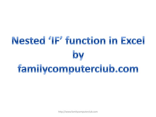 Nested If Function In Excel | PPT image.